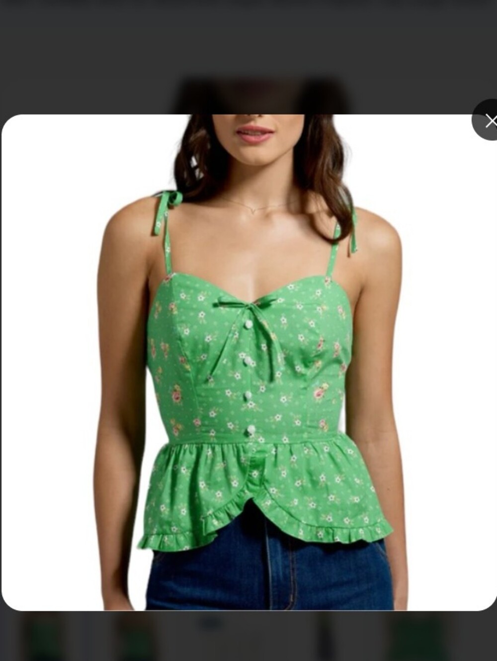 GUNNE SAX ModCloth Super Bloom Peplum Top Green Floral Ruffle Top Boho Peasant